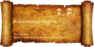 Kubinszky Petra névjegykártya