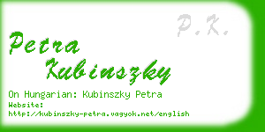 petra kubinszky business card